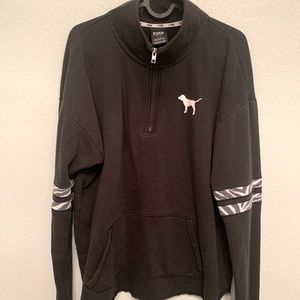 Quarter Zip - PINK Black with Zebra stripes
